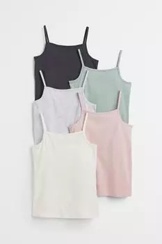 5 комплектов безрукавок H&amp;M, светло-зеленый/светло-серый меланж