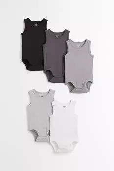 5 комплектов боди без рукавов H&amp;M, черный