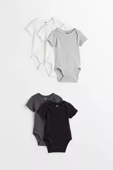 5 комплектов боди H&amp;M, темно-серый/белый