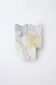 5 комплектов боди из овечьей кожи ZARA, экрю