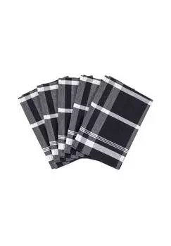 5 кухонных полотенец в эксклюзивном наборе - половина белья - блок-чек Ross, черный