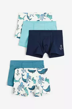 5 пар боксеров H&M, бирюзовый