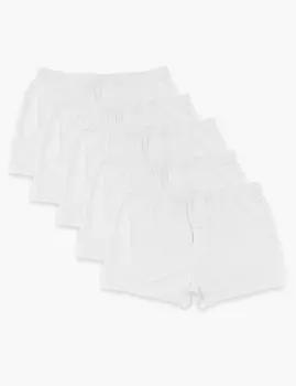 5 пар боксеров из джерси Cool & Fresh из чистого хлопка Marks & Spencer, белый