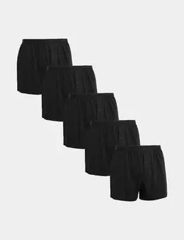 5 пар боксеров из джерси Cool & Fresh из чистого хлопка Marks & Spencer, черный