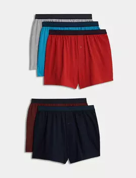 5 пар боксеров из джерси Cool & Fresh из чистого хлопка Marks & Spencer, мульти