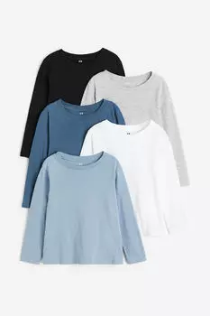 5 пар футболок с длинными рукавами H&M, синий