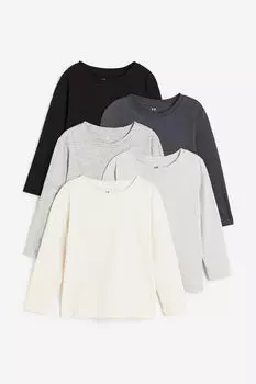 5 пар футболок с длинными рукавами H&M, серый
