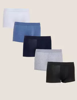 5 пар хипстеров с содержанием хлопка Cool & Fresh Marks & Spencer, мульти