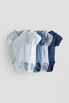 5 пар хлопковых боди H&M, синий