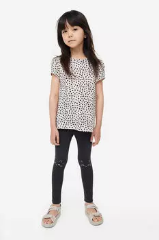 5 пар хлопковых леггинсов H&M, бежевый