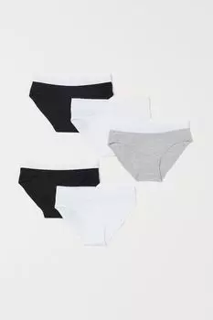 5 пар хлопковых трусов H&M, светло-розовый/светло-серый мергель
