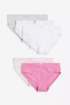 5 пар хлопковых трусов H&M, розовый