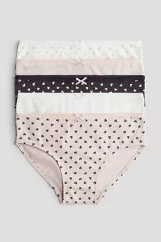 5 пар хлопковых трусов H&M, розовый