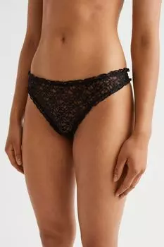 5 пар хлопковых трусов-стрингов H&amp;M, черный