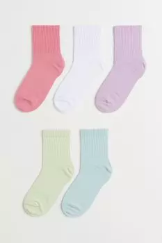 5 пар носков H&amp;M, светло-бирюзовый/светло-зеленый