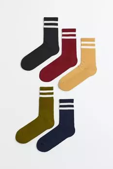 5 пар носков H&amp;M, желтый/красный
