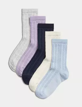 5 пар носков из хлопковой смеси Marks & Spencer, мульти