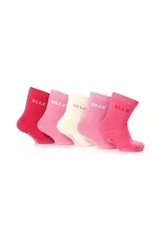 5 пар однотонных детских розовых носков ELLE, розовый
