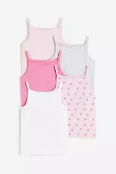 5 пар топов из джерси H&M, розовый