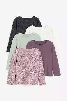 5 пар топов из джерси H&M, розовый