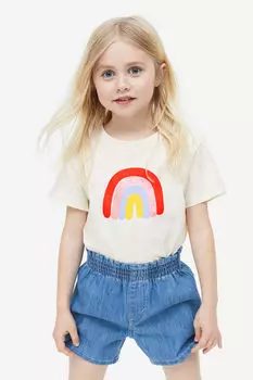 5 пар топов из джерси с принтом H&M, розовый