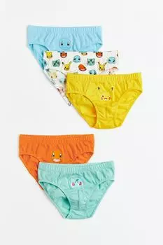 5 пар трусов для мальчиков H&M, желтый/покемон