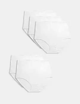 5 пар трусов из чистого хлопка Marks & Spencer, белый