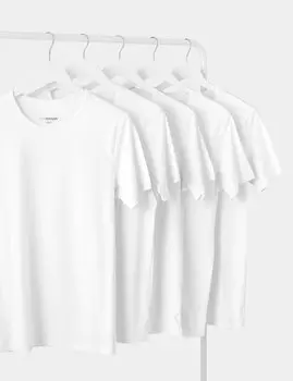 5 пар жилетов-футболок Cool & Fresh Marks & Spencer, белый