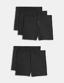 5 шт. плавок из чистого хлопка Marks & Spencer, черный