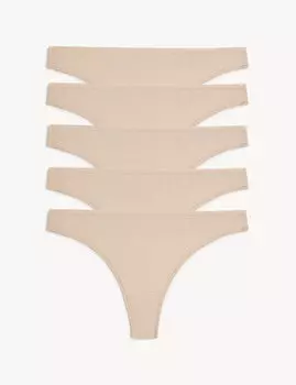 5 шт. стринги из микрофибры No VPL с низкой посадкой Marks & Spencer