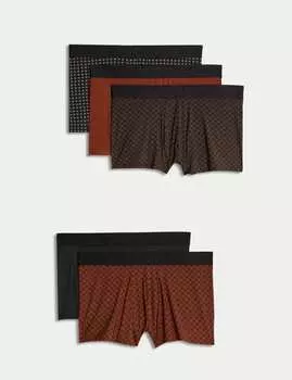 5 шт. трусов-хипстеров с геометрическим принтом из микрокожи Autograph, цвет Maple