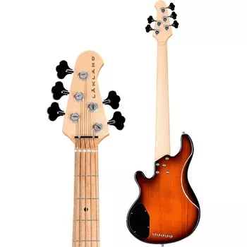 5-струнная электрическая бас-гитара Lakland Classic 55 Dual J Maple, табак Sunburst