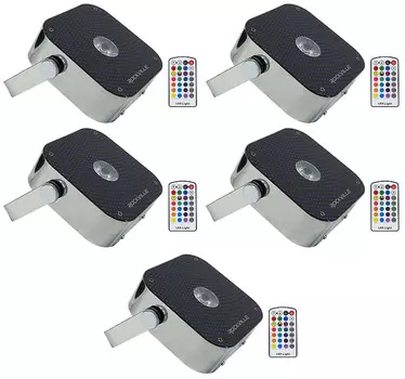 Светодиодные прожекторы заливающего света Rockville MINI RF1 RGBWA + UV DJ/Party сталь + радиочастотные пульты дистанционного управления 5 MINI RF1