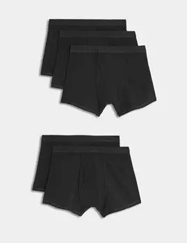 5 упаковок эластичных хлопковых плавок Cool & Fresh Marks & Spencer, черный