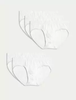 5 упаковок чистых хлопковых прохладных и свежих трусиков Marks & Spencer, белый