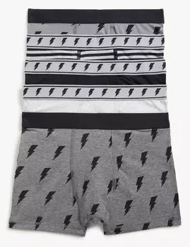 5 упаковок хлопковых плавок на болтах (5–16 лет) Marks & Spencer, серый микс