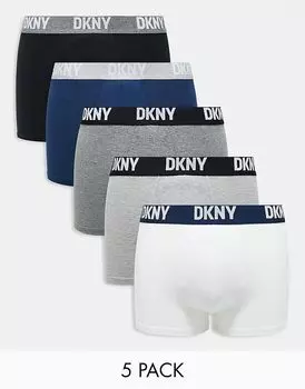 5 упаковок портфельных трусов серого цвета DKNY