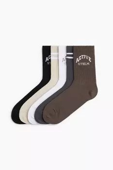 5 упаковок спортивных носков DryMove H&M, мультиколор