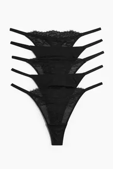 5 упаковок стрингов H&M, черный