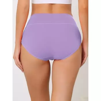 5 упаковок женского хлопкового нижнего белья с высокой талией (доступны в размерах больших размеров), нижнего белья Muti-color ALLEGRA K, Gn Pp Bk