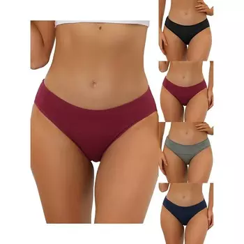 5 упаковок женского нижнего белья, хипстерские трусики со средней талией, доступны в размерах больших размеров ALLEGRA K, цвет Burgundyblack Bluegray