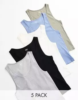 5 утягивающих топов разных цветов ASOS DESIGN
