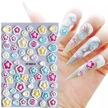 5D наклейки для украшения ногтей Схемы ЦВЕТЫ СВАДЬБА, Frezarkowo