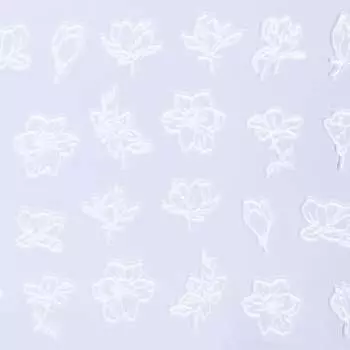 5D Самоклеящиеся выпуклые акриловые наклейки для ювелирных изделий № 93, белые, AllePaznokcie