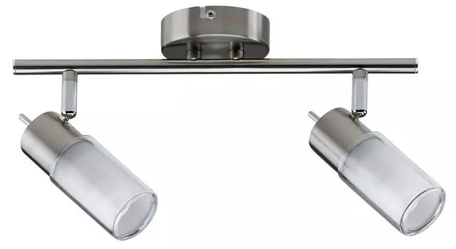 600.81.LED Paulmann Потолочные светильники Прожекторы Zygla bar 2x4W GU10 LED 230V матовое железо металл/стекло 14258