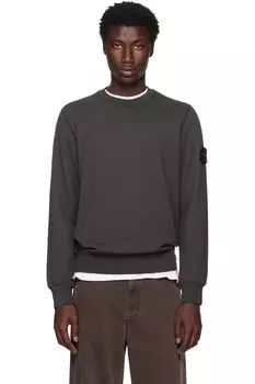 6100044 худи из органического хлопка флис Stone Island, серый