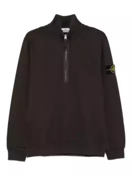 6100068 хлопковая толстовка с полумолнией Stone Island, зеленый