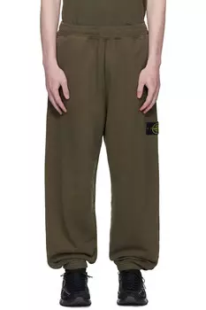 6200004 брюки из органического хлопка с флисовой подкладкой Stone Island, зеленый