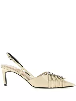 65-мм туфли-лодочки с открытой пяткой Gucci, нейтральный цвет