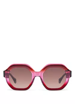 6874 janet 6 бордовые женские солнцезащитные очки с геометрическим узором Gigi Studios